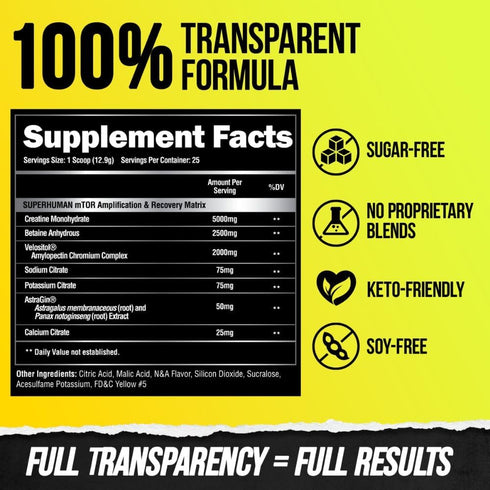 Alpha Lion Superhuman Post Workout Powder, Muscle Builder Drink for Lean Muscle Growth, Strength & Volume, 25 Servings