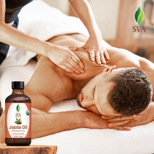 SVA Jojoba Seed Oil Organic - 4 Fl Oz – 100% Natural Cold Pressed for Face, Skin Care, Hair Care, Body Massage