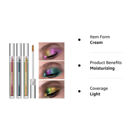 Jolilab Metallic Liquid Chameleon Eyeshadow, Long-Lasting Holographic Glitter Multichrome Makeup