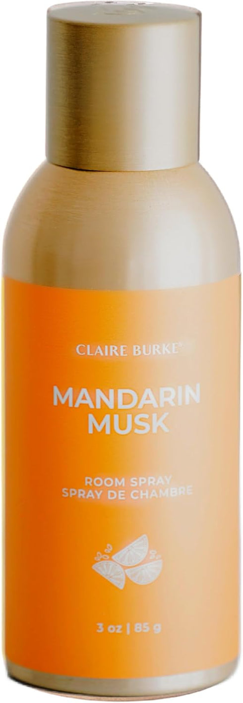 Claire Burke Room Spray, Mandarin Musk Scent, 4 oz Air Freshener for Bathroom