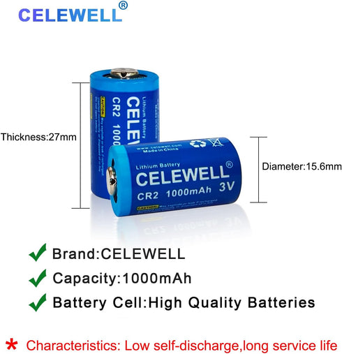 ?10-Year Warranty? 4Pcs CR2 3V 1000mAh Lithium Battery