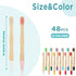 48 Pcs Kids Bamboo Toothbrushes - Soft Bristle, Individually Wrapped Toddler Toothbrushes for Home Travel Oral Supplies