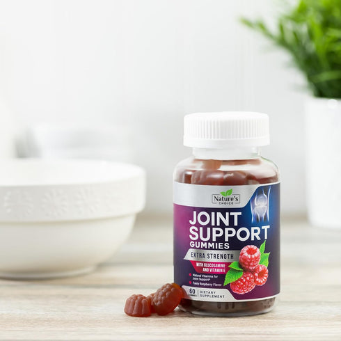 Joint Support Gummies, Extra Strength Glucosamine Supplement with Vitamin E for Joint Health, 60 Gummies for Men and