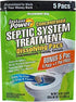 Instant Power Concentrated Septic System Treatment - Dissolving Pacs, Controls Odors, Safe on Pipes, 5 Pacs