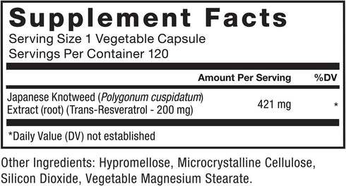 FORCE FACTOR Resveratrol Supplement, 120 Vegetable Capsules - Support Heart Health with Antioxidants & Japanese Knotweed