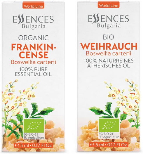 Essences Bulgaria Organic Frankincense Essential Oil 0.17 Fl Oz 5ml, 100% Pure Natural for Aromatherapy and Body