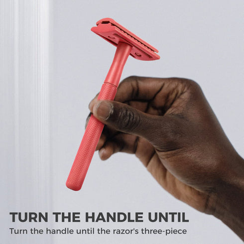 ZOMCHI Single Blade Double Edged Safety Razor, Metal Razor for Men & Women, Light Coral