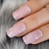 Shiny Pink Marble Artificial Nails, Square Medium Size Fake Pre-designed Nail Art Kit for Women