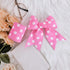 TONIFUL 2.5 Inch Wired Edge Ribbon, Baby Pink Polka Dots Burlap Ribbon for Gift Wrapping, Wreath Bows Making
