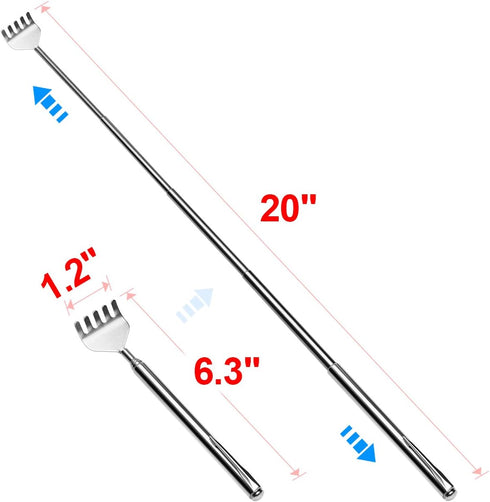 Claw Back Scratcher Extendable - Metal Portable Telescopic Backscratchers 8 Pack for Men and Women