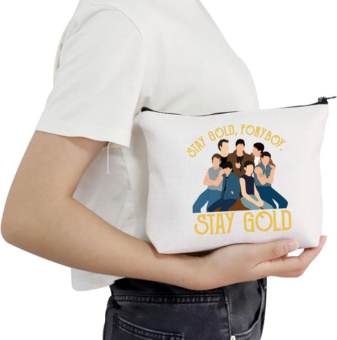 POFULL 80s Movie Inspired Gift, Stay Gold Ponyboy Cosmetic Bag for Fans
