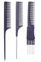 PERFEHAIR Teasing Comb for Fine Hair, 3-Pack Rat Tail Backcombing Volumizing Tools for Women