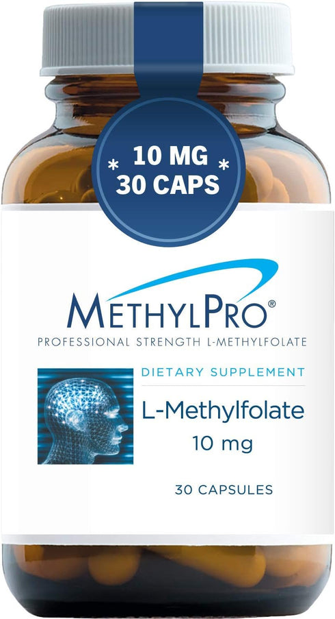 MethylPro 10mg L-Methylfolate - 30 Capsules, Professional Strength Supplement for Brain Support & Immune Health