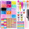 Teenitor Colorful Hair Accessories for Girls, Elastic Hair Ties Set with Clips and Glitter Bobby Pins