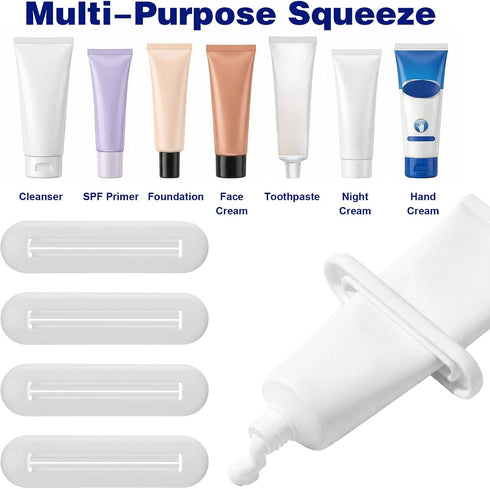 Xinjoduz 10 Pack 2.6" Toothpaste Tube Squeezers, White PP Reusable Toothpaste Dispenser Clip & Tube Squeezer Tool