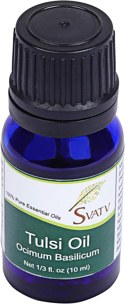 SVATV Tulsi/Holy Basil Essential Oil - Therapeutic Grade Aromatherapy Oils for Diffuser, Yoga, Massage & DIY Personal