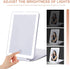 LED Foldable Travel Makeup Mirror, 5x7 inches, 3 Colors Light Modes, USB Rechargeable Touch Screen (White)