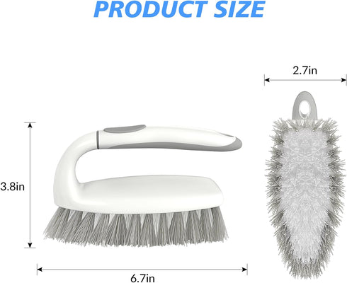 SetSail 2 Pack(Grey Heavy Duty Scrub Brush, Stiff Bristles Cleaning Brush with Non Slip Handle Shower Scrubber