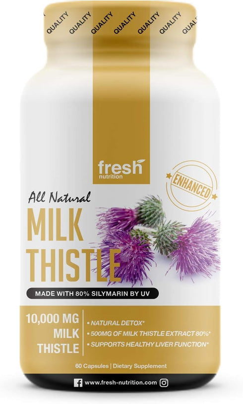 Fresh Nutrition Milk Thistle Capsules, 10,000mg