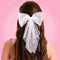 xo, Fetti Bachelorette Party Decorations, Pearl White Hair Bow - Bride to Be, Bridal Shower Gift