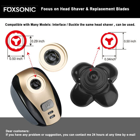 Upgraded 5 Blades Shaver for Head Shaver, 5D Men's Electric Shaver Replacement Heads for Many Main Brands