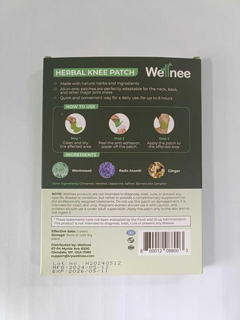 Original Herbal Knee Patch, Wellknee Plaster for Knee Support, Made with Natural Herbs, 10 pads