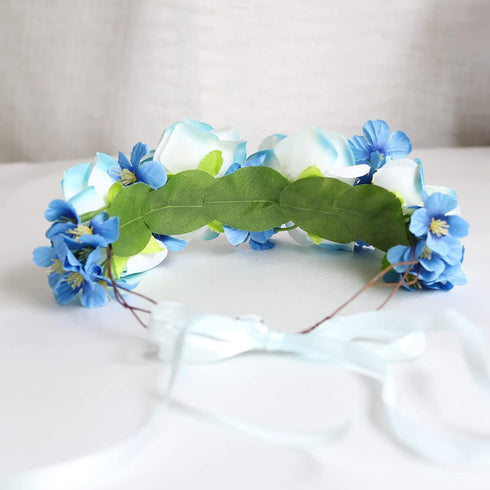 Vivivalue Floral Crown Flower Garland Headband, Floral Headpiece Halo for Wedding Party Photos