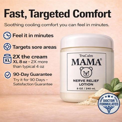 TruCalm Mama 8 Oz Mama Lotion Neuropathy Nerve Relief Cream with Magnesium Chloride Maximum Strength Comfort for Feet