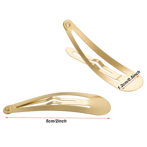 Hotop 50 Pack Gold Hair Clips for Women, Snap Hair Clips Barrettes for Kids, Non-Slip Gold Barrettes