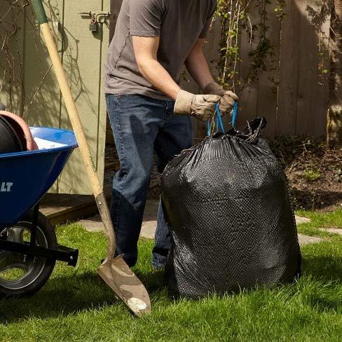 HomeyGear 30 56 Strong Large Gallon Drawstring Trash Bags Black Can Liners Kitchen Garbage Bags Multipurpose CT Home