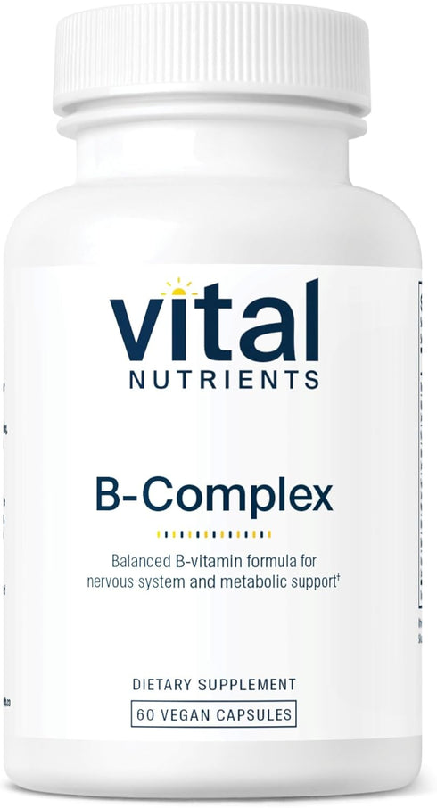 Vital Nutrients Vitamin B-Complex, Vegan High-Potency Methylated B Complex Vitamins, 60 Capsules