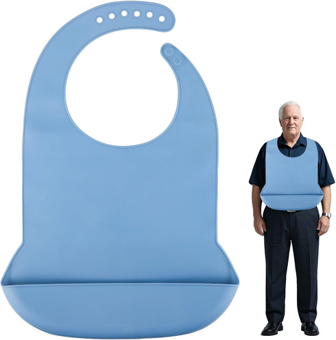 varlldibao Adult Bibs for Men & WomenAdjustable Silicone Adult BibWashable Waterproof Bib for