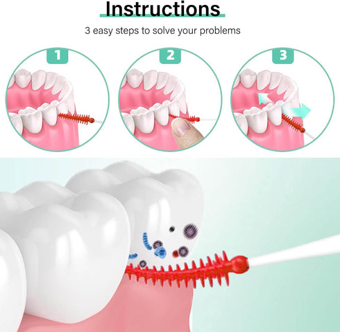 Ndzefan 160PCS Portable Silica Gel Toothpick Toothbrush, Soft for Adults and Children, Teeth Cleaning Tool (Red)