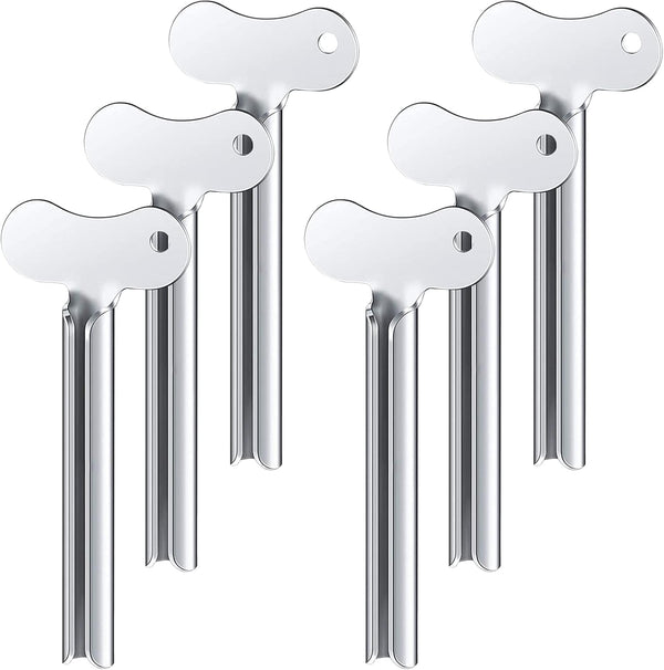 ZOCONE Toothpaste Squeezer, 6pcs Metal Tube Squeezer Key, Stainless Steel Toothpaste Roller for Paint, Cream, Cosmetic