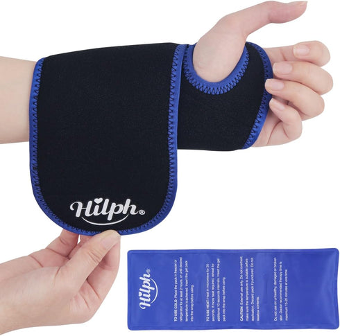 Hilph Wrist Ice Pack Wrap, Reusable Gel Cold Pack for Pain Relief, Hot & Cold Compress for Carpal Tunnel