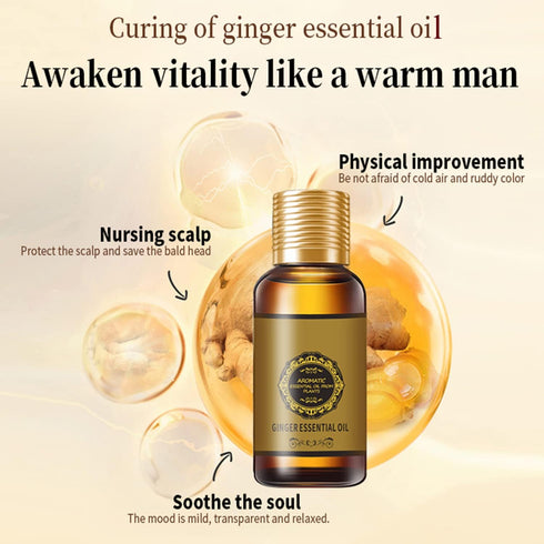YG LianKai 3PC (90ml) Tummy Belly Drainage Ginger Oil, Gingers Oil, Ginger Oil Drainage Massage, Ginger Essential Oil