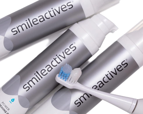 Smileactives Vibrite Sonic Electric Toothbrush Heads - 3 White/Blue Replacement Brush Heads for Teeth Whitening