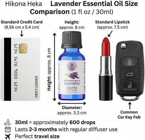 Hikona Heka Set 100% 1 oz 3-Pack Essential Oils for Diffusers Lavender, Palmarosa & Niaouli, Pure Undiluted Essential
