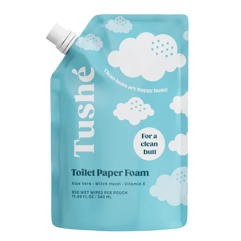 Toilet Paper Foam Spray Refill – Unscented, Flushable Wet Wipe Alternative for Sensitive Skin – 340ml (11.49 fl oz)