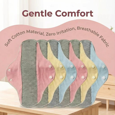INQUADR (12Pcs) Reusable Leakproof Graphene Absorbent Pad for Women, Waterproof Washable Padsfor Elderly Care,Pure