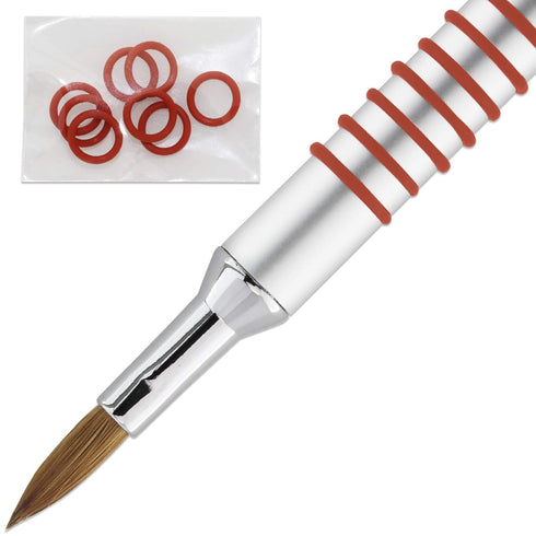 PANA 3D Kolinsky Acrylic Nail Art Sculpture Brush, Silver Metal Non-Slip Grip Handle for 3D Flower Designs (Size #5)