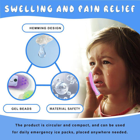 Kids Ice Pack, Reusable Hot or Cold Gel Cooling Pad for Injuries, Medical Health, Swelling and Pain Relief, Tired Eyes,