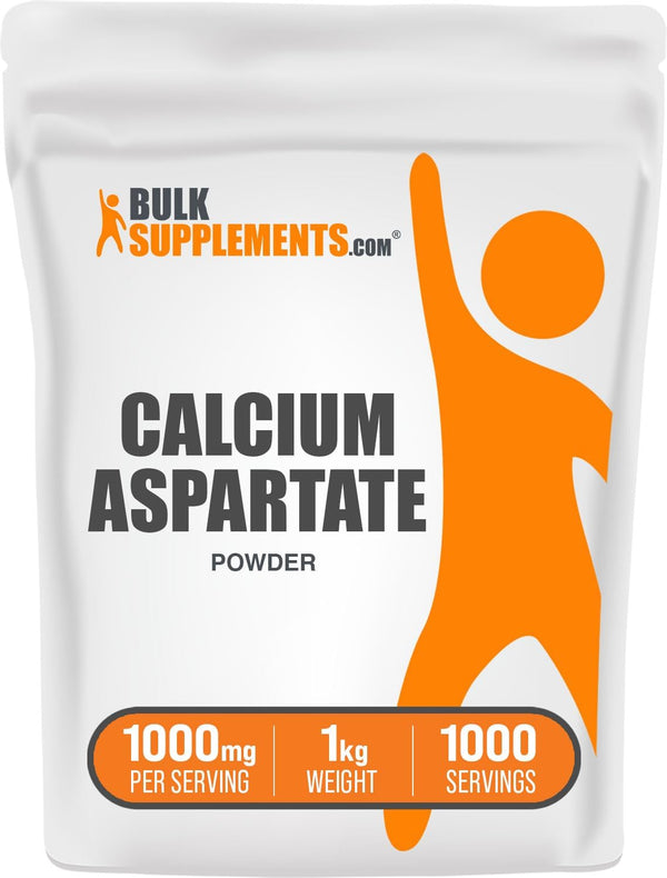 BulkSupplements.com Calcium Aspartate Powder - Calcium Supplement Powder, Gluten Free, 1000mg (200mg Calcium) per