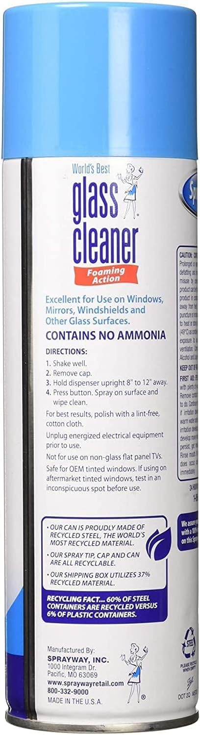 Sprayway Glass Cleaner Foam Action Cleaner 19 oz with Cleaning Cloth in Packaging (3 Pack)