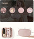 Pocmimut Makeup Bag, PU Leather Travel Cosmetic Bag, Open Flat Pouch for Women Accessories (Pink)