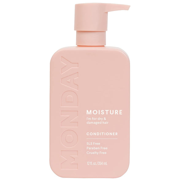 MONDAY HAIRCARE Moisture Conditioner 12oz - Coconut Oil, Rice Protein, Shea Butter & Vitamin E for Dry, Coarse Hair
