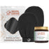 Natural Elephant Moroccan Black Soap 200g (7oz) with 2 Pack Exfoliating Hammam Glove Combo (Pure Black)