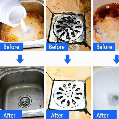 iekufes (2pcs) Wild Tornado Powerful Sink & Drain Cleaner Powder - Quick Foaming Super Cleaning Agent for Kitchen