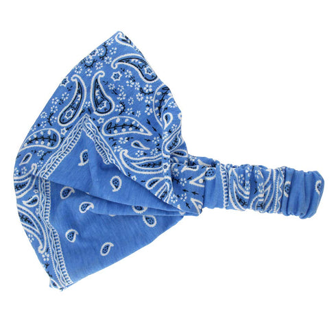 Paisley Bandana Headband for Women, Adjustable Turban Hairband, Pack of 6, Elastic Yoga Headband