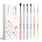 MelodySusie Nail Art Brushes Set, 6pcs Design Pen Painting Tools with Extension Gel Brush, Polish Brush for DIY